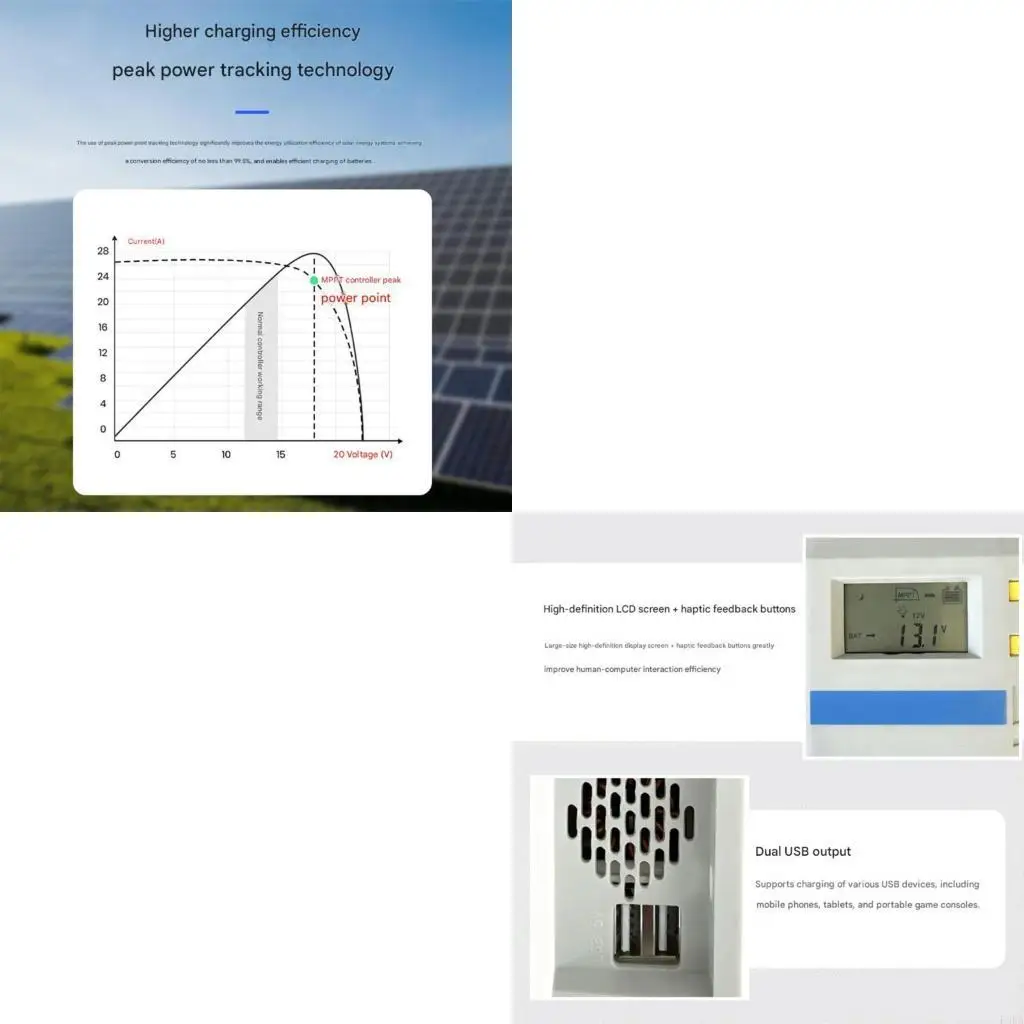 

MPPT Solar Controller With Backlight Display for Electronic Device