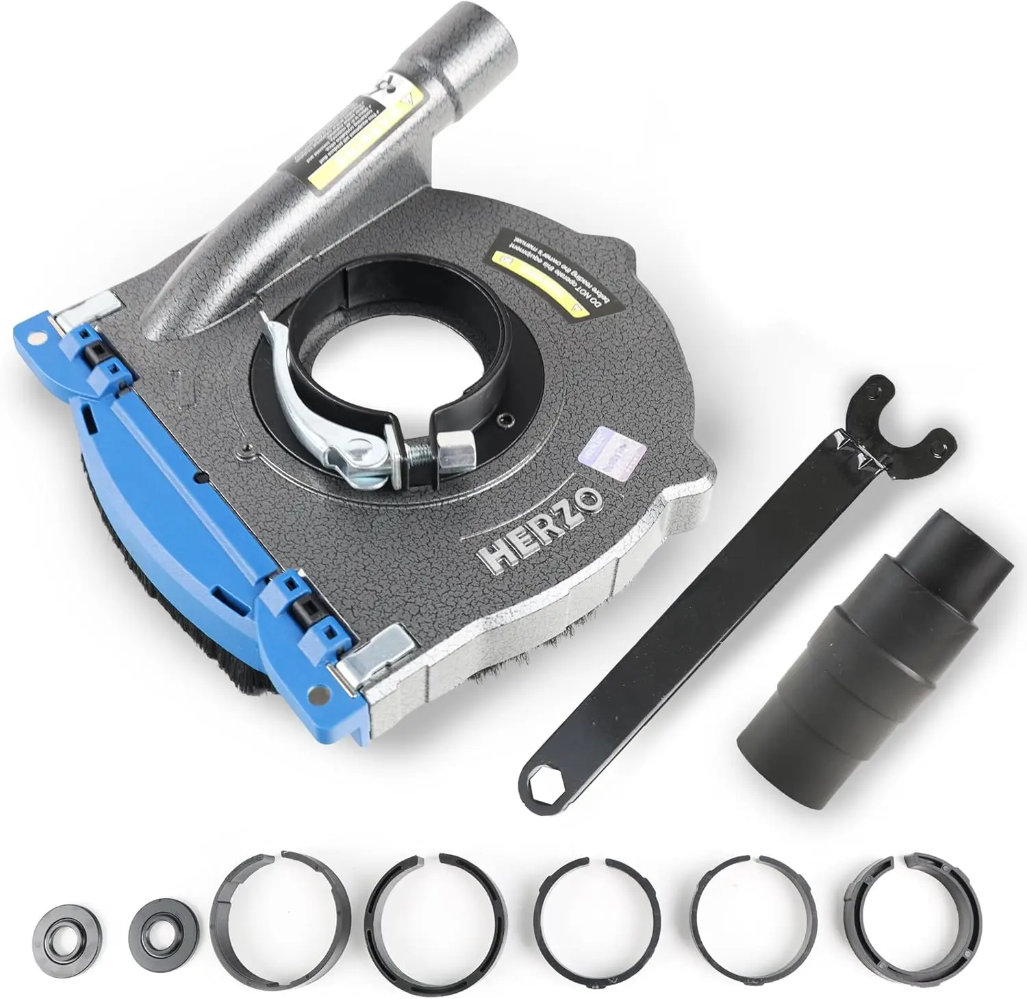 

7-Inch Angle Grinder Dust Shroud with Vacuum Adapter, Aluminum & Nylon for Cleaner Work