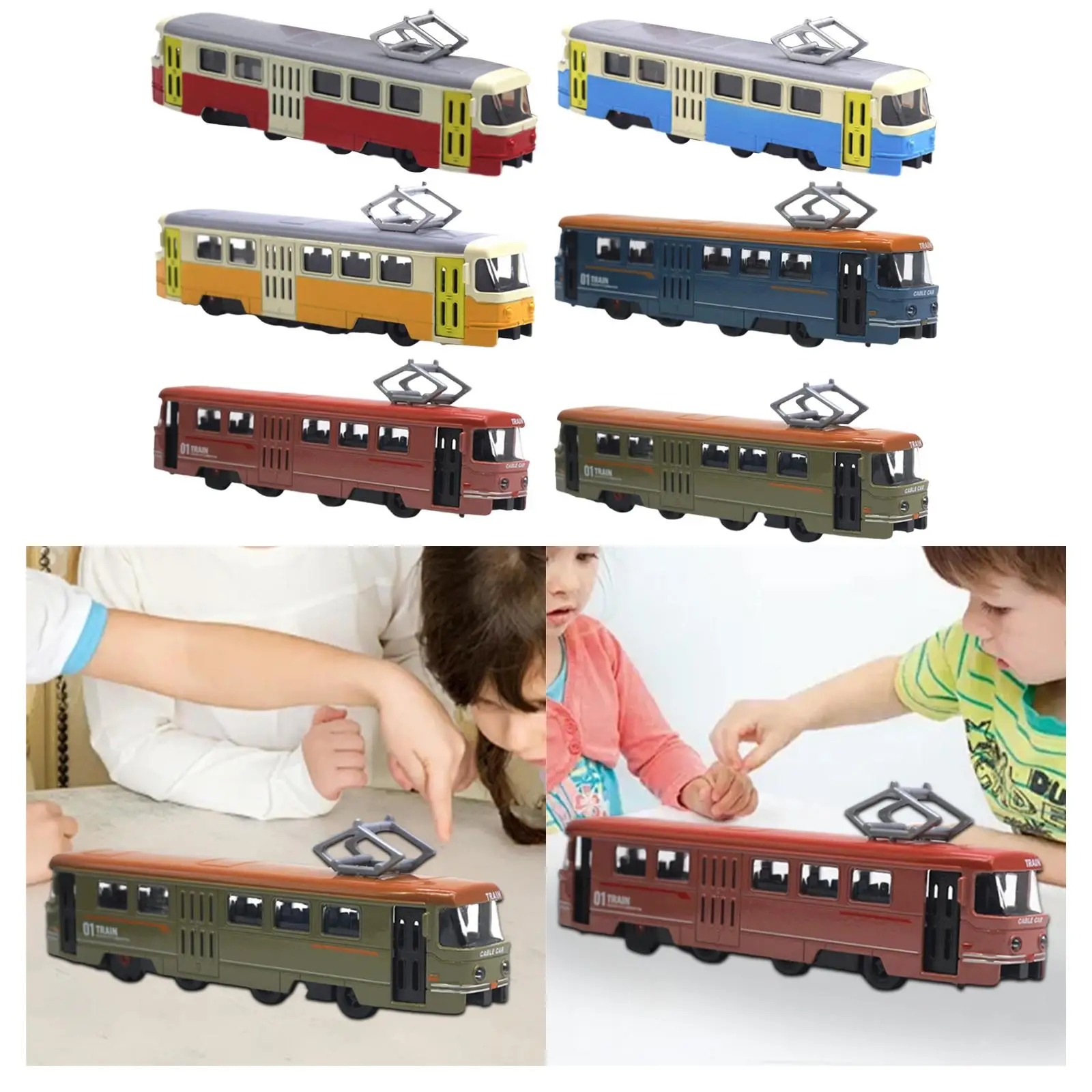 

Electric Tram Model Transport Car Model 1/90 Birthday Gifts with Light and Music