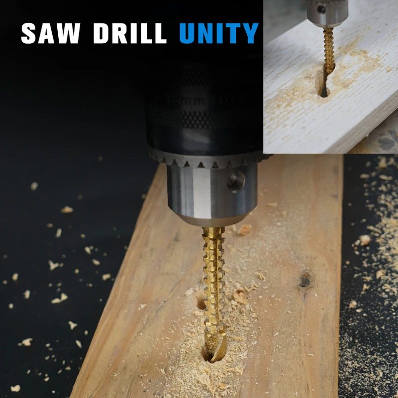 Drillforce 3/4/5/6/6.5/8Mm Set Mata Bor Gergaji HSS Sekrup Komposit Keran Tukang Kayu Plastik Logam Lubang Alat Grooving
