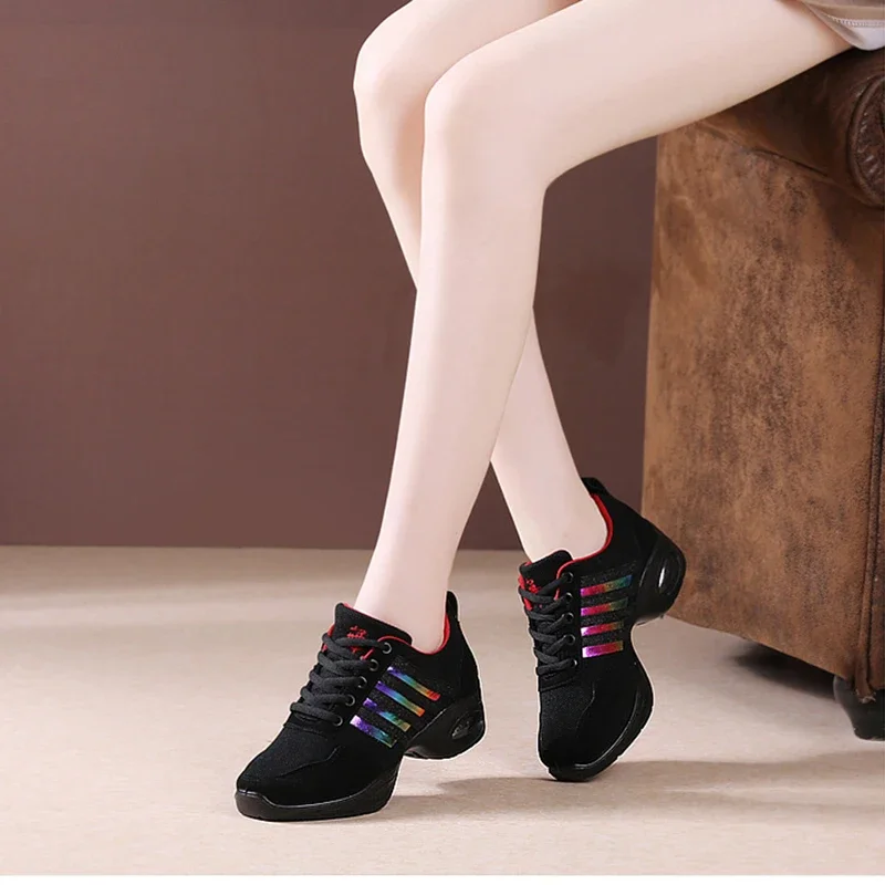 Sneakers Dance Shoes for Women ing Woven Mesh Comfortable Modern Jazz Dancing Shoes Girls Ladies Outdoor Sports Shoes