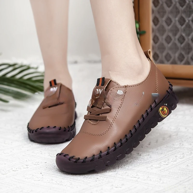 Large Size Spring Fashion Breathable Lightweight Casual Comfortable Women's Shoes Versatile Flat Shoes Women's Single Shoes