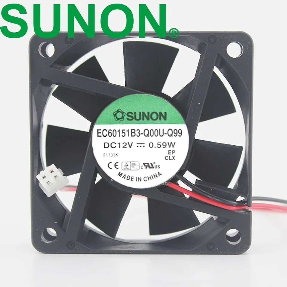 1 sztuk 12V 0.59W cichy wentylator 6015 60mm 60*60*15mm EC60151B3-Q00U-Q99 chłodzenie obudowy wentylator osiowy do SUNON