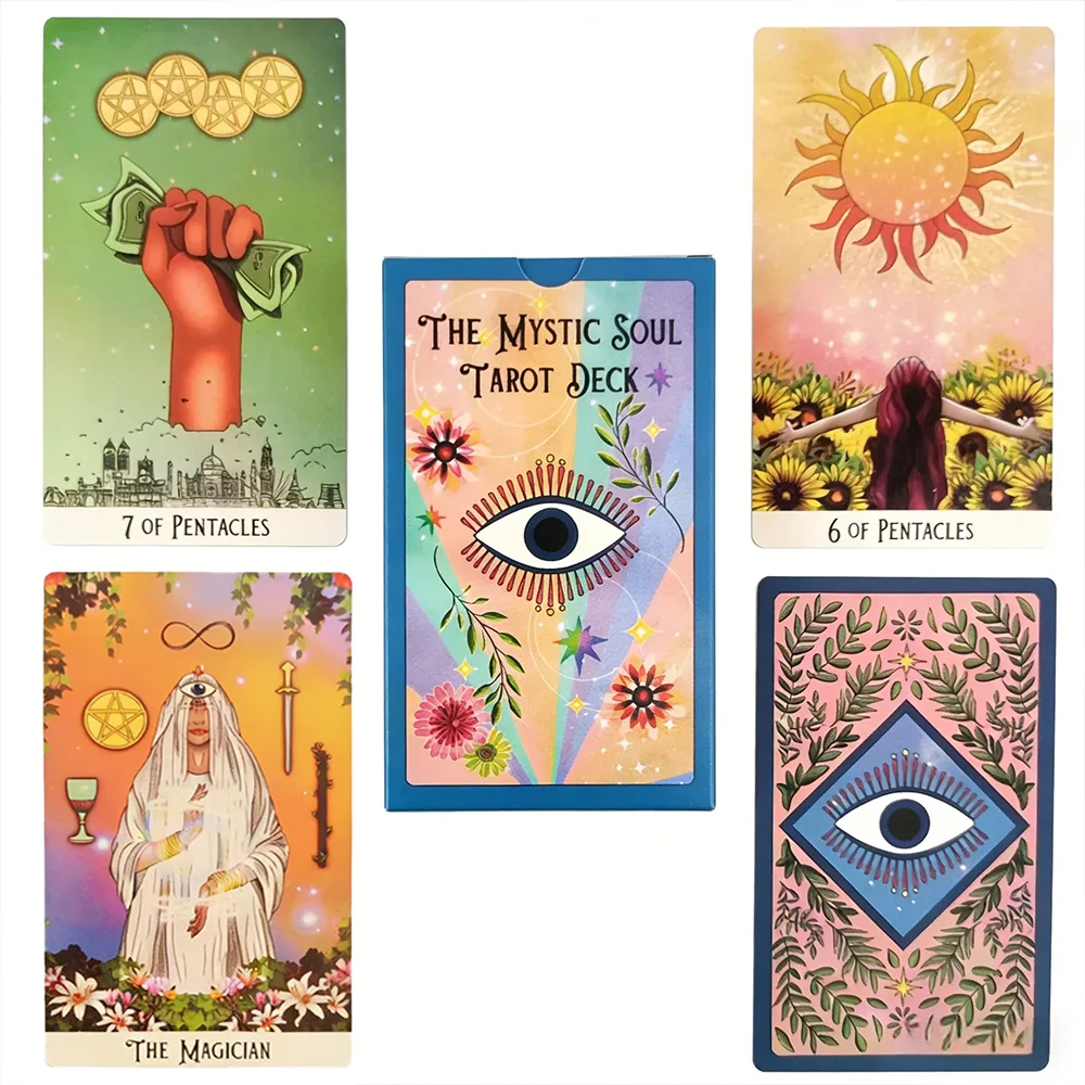

78 Mystic Soul Tarot Cards (10.3x6.0cm), casual divination cards suitable for beginners, holiday gifts, and party board games.