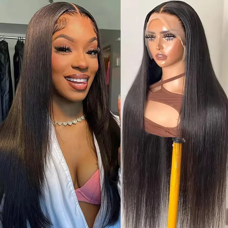 

13x4 13x6 360 Hd Bone Straight Transparent Lace Front Wig Human Hair 40 Inch Pre Plucked Lace Front Wigs Human Hair For Women