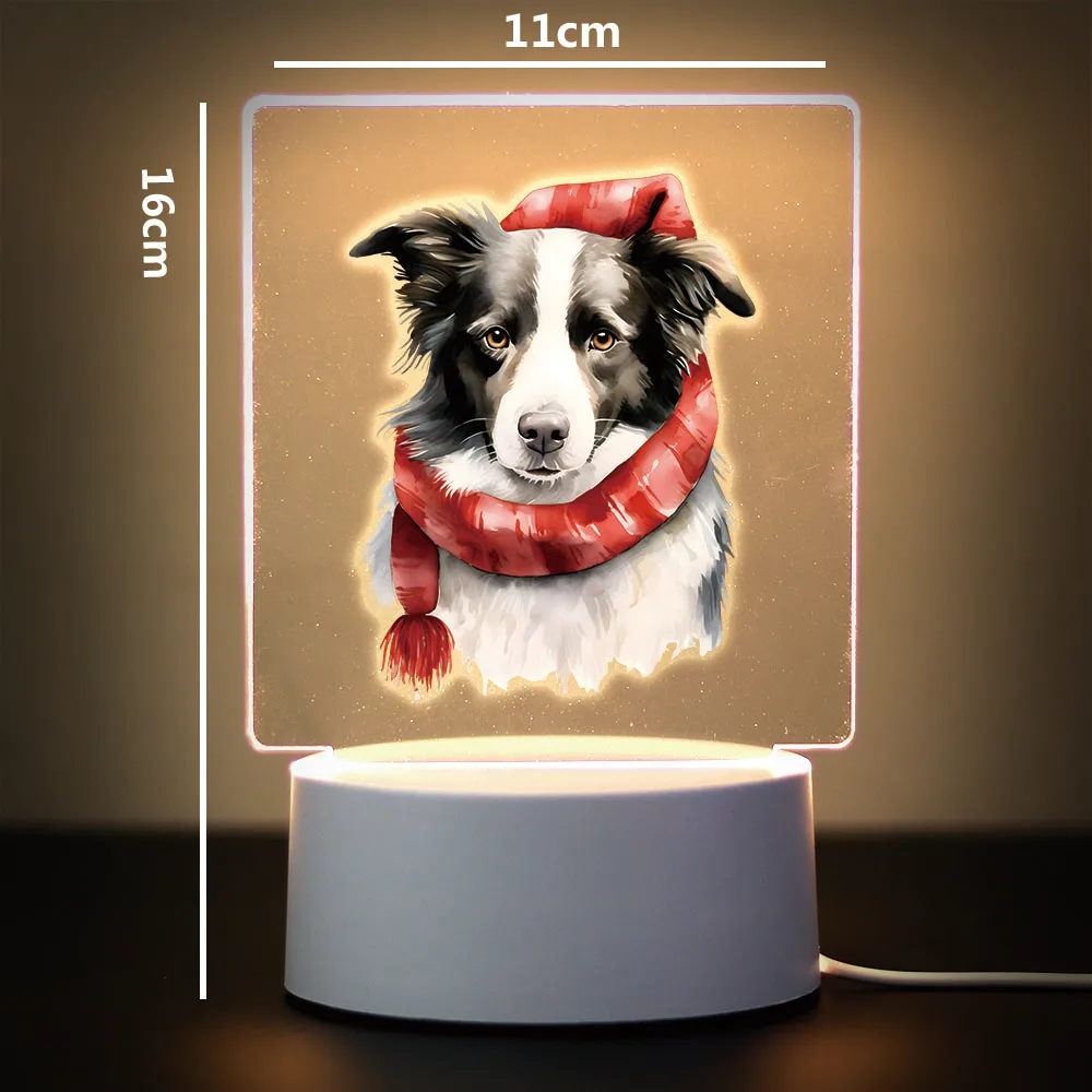 Border collie Kids Night Light Bedside Rechargeable Night Lights Bedroom Manga Anime Figure Night Lights Children Gift