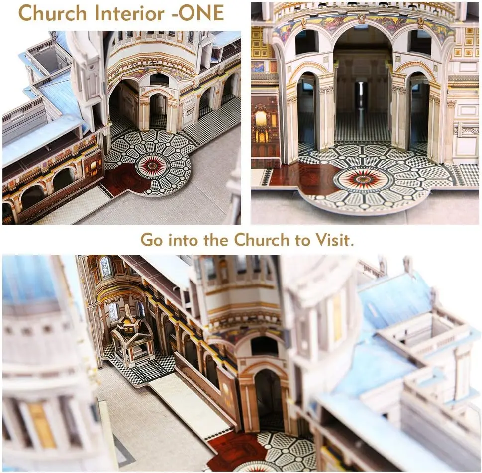 Puzzle casse-tête 3D pour adultes, 643 pièces, grand défi, Architecture britannique, modèle de construction d'église, Kits artisanaux, cadeau d'anniversaire