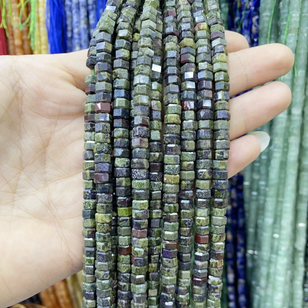 3x6m Natural Stone Unakite Bronzite Blue Agate Faceted Round Loose Spacer Beads For Jewelry DIY Bracelet Making Accessories