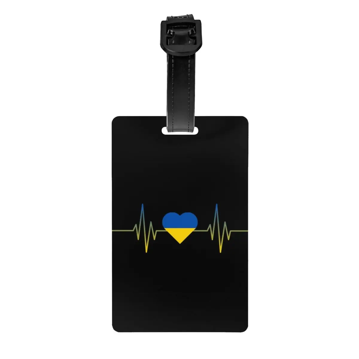 Custom Heartbeat Ukraine Flag Luggage Tag Privacy Protection Ukrainian Proud Baggage Tags Travel Bag Labels Suitcase