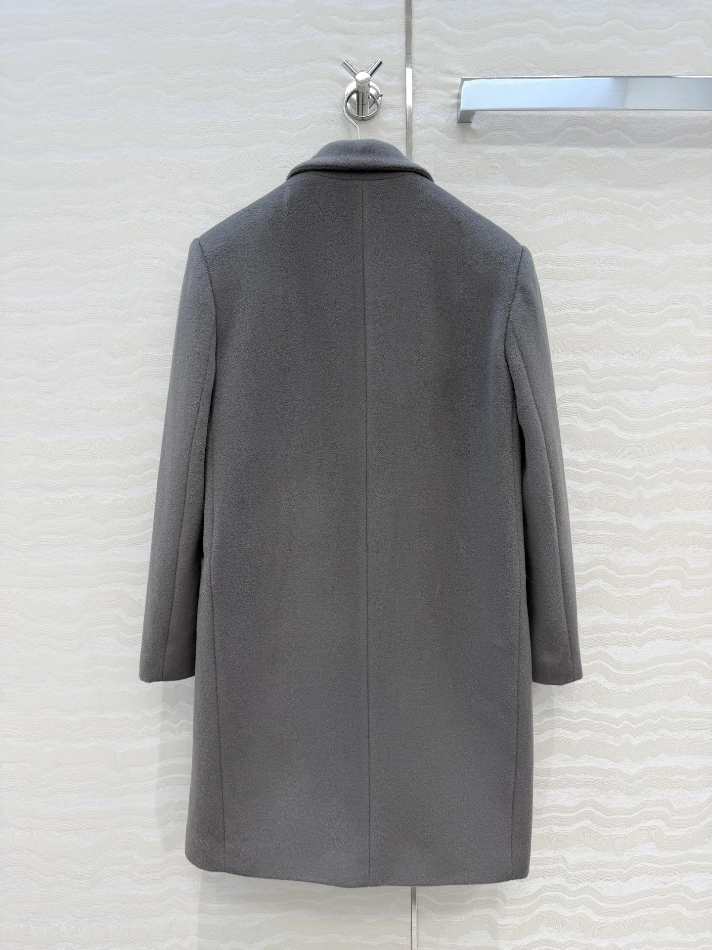 Women Classic Lapel H-line Wool Coat 100% Wool Fabric Elegant Loose Mid Long Suit Overcoat