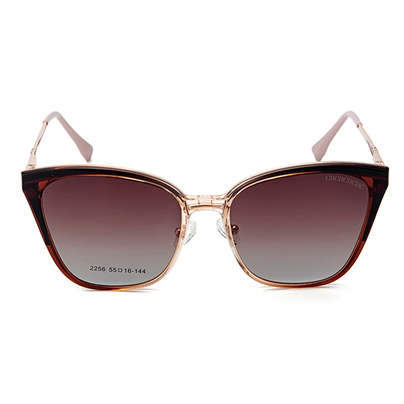 CH Hundred Brand Gradient Sunglasses Light Luxury Design Ladies Sunglasses Simple Classic Style Square Box Elegant Sunglasses