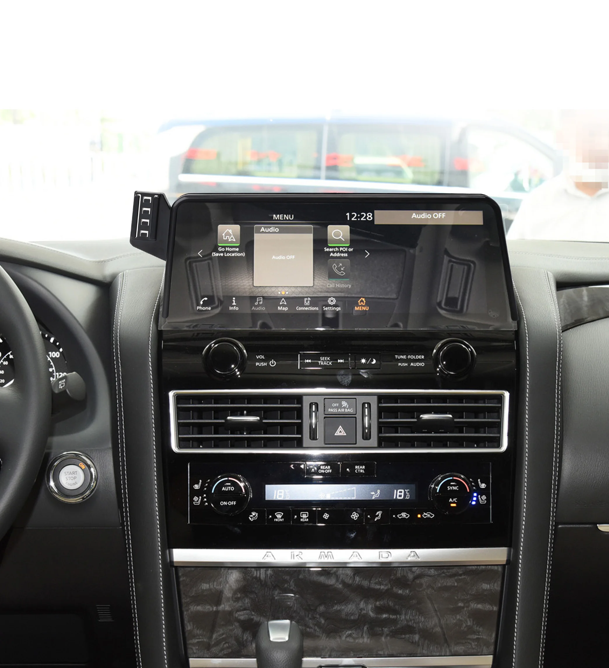 Navigation Screen Phone Bracket For Nissan Patrol 2023-2024 Phone Holder Stand Car Accessories Car Supplies.