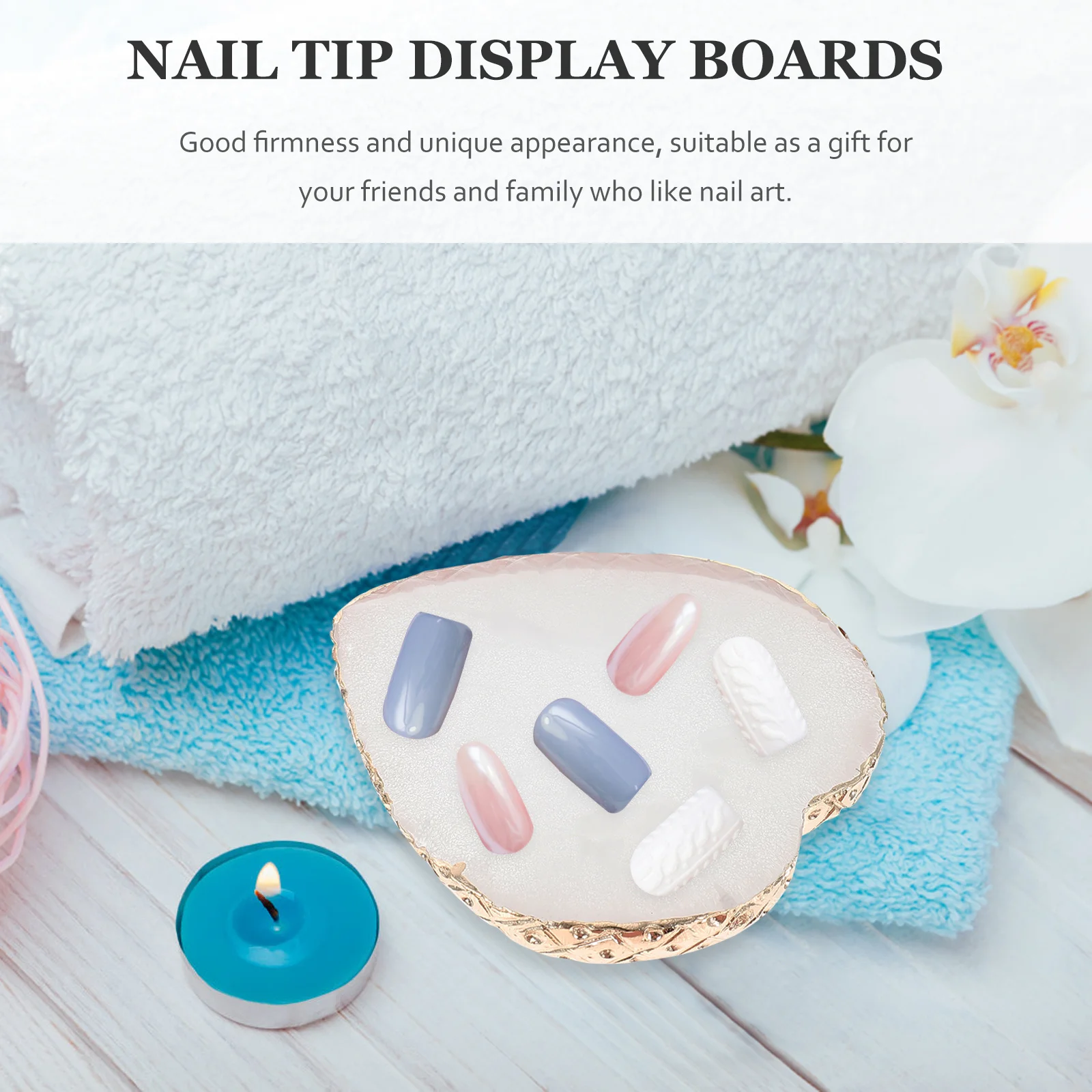 

2 Pcs Nail Art Palette Color Board Mixing Fake Nails Display Boards White Colour Tip Racks