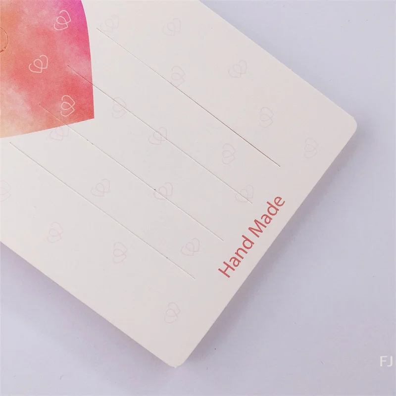 DIY Materials 50Pcs Love Cardboard Package Display Card White; Handmade Hair Clips Hang Tag For Kids