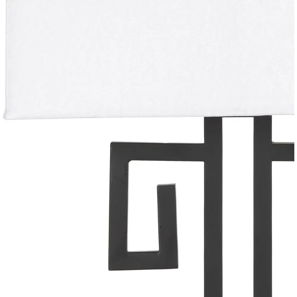 Greek Key Design LED Table Lamp Set, 28-inch, for Bedroom, Living Room, Office, Nightstand (2-Pack with Bulbs)