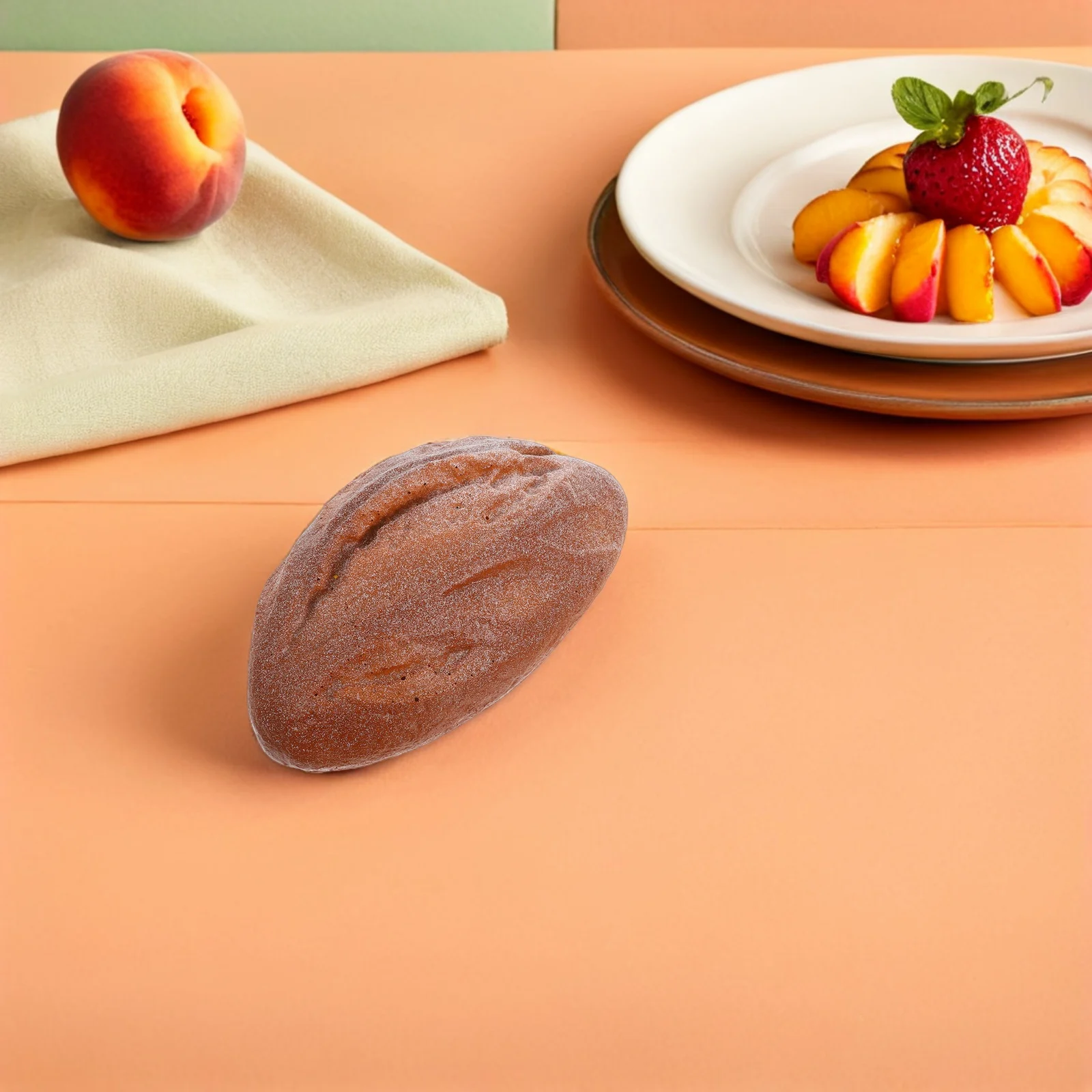 

2 Pcs Simulated Face Packaging Decoration Fake Bread for Kitchen Pastries Model Food Props Other Ornament