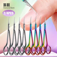 2/4 Uds. Cortadora de cutículas profesional, tijeras, cortaúñas de acero inoxidable, removedor de pedicura, accesorios de manicura, herramientas