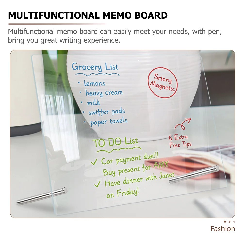 Clear Dry Erase Board Memo Acrylic Desktop Writing Message Transparent Multi-function Standing Whiteboard Calendars