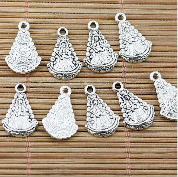 

25pcs 17*11mm hole 1.5mm tibetan silver religious NTRA SRA DEL portrait charms HWEF1526