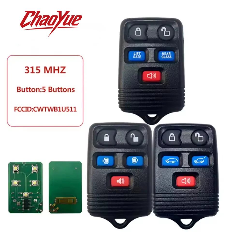 

ChaoYue 5 Button Car Remote Key 315Mhz for Ford Expedition Lincoln Navigator 2004-2011 Keyless Fob Key FCC: CWTWB1U511