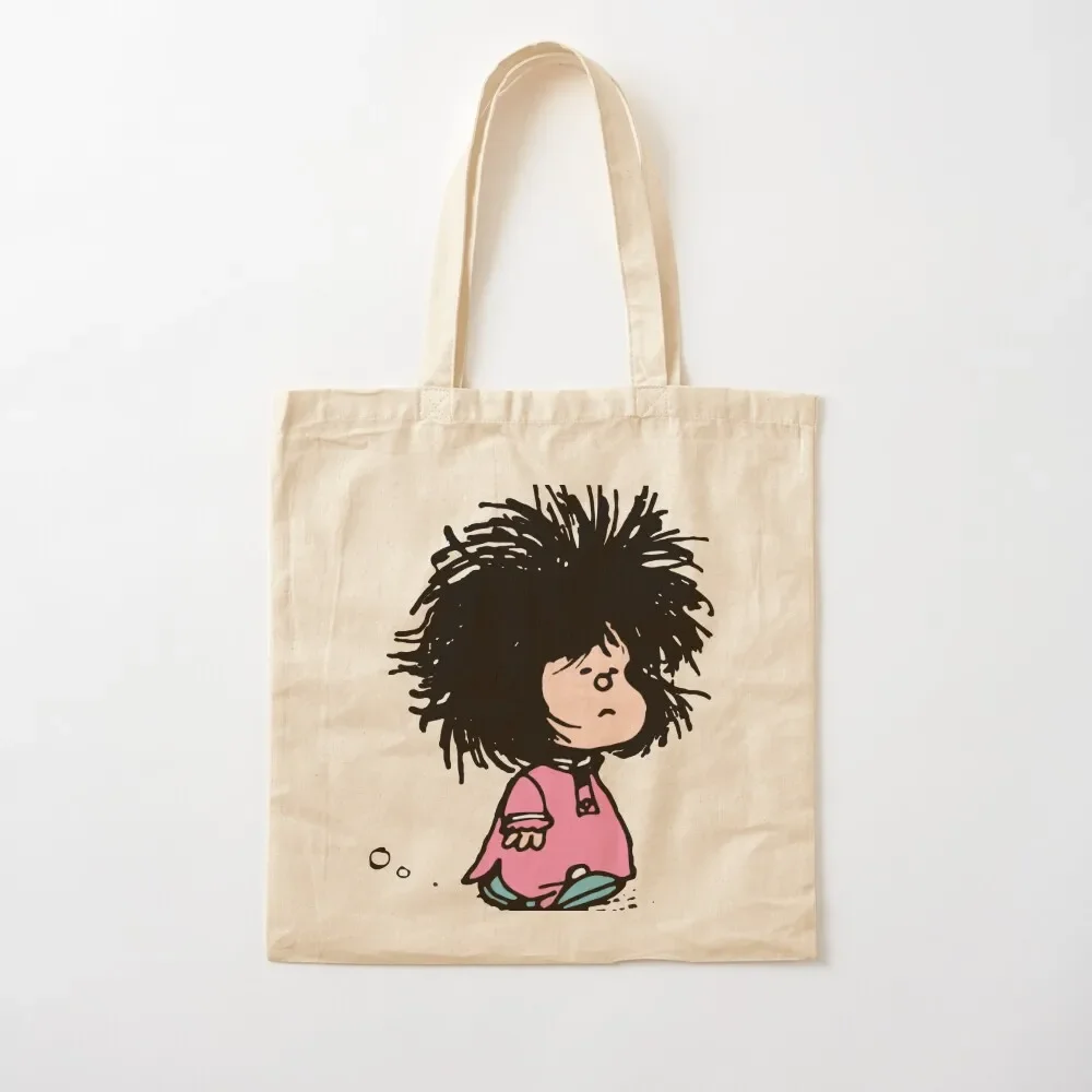 

Mafalda with newly-raised disheveled nightgown Quino argentina cartoon Tote Bag Big bag Shopper bag shopper bags