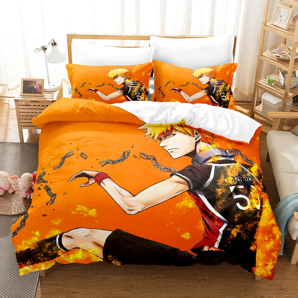 Anime Bluelock Football Junior Japanese Cartoon Bedding Set Duvet Cover With Pillow Cover Bedroom Decoration Bed Set Queen Size