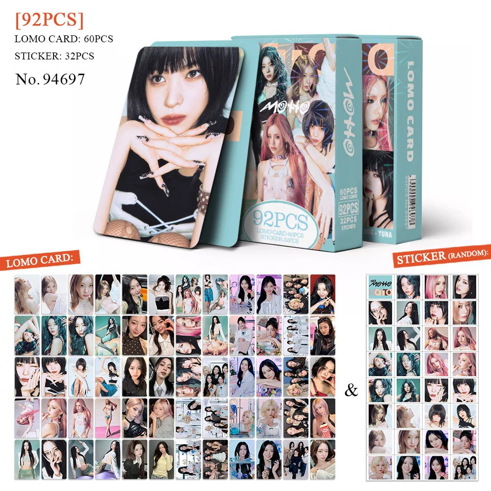 KPOP New 92Pcs Small Card Korean Hot Idol New Album MOTTO Peripheral Photo Card Sticker LOMO Card Collection Card Gift