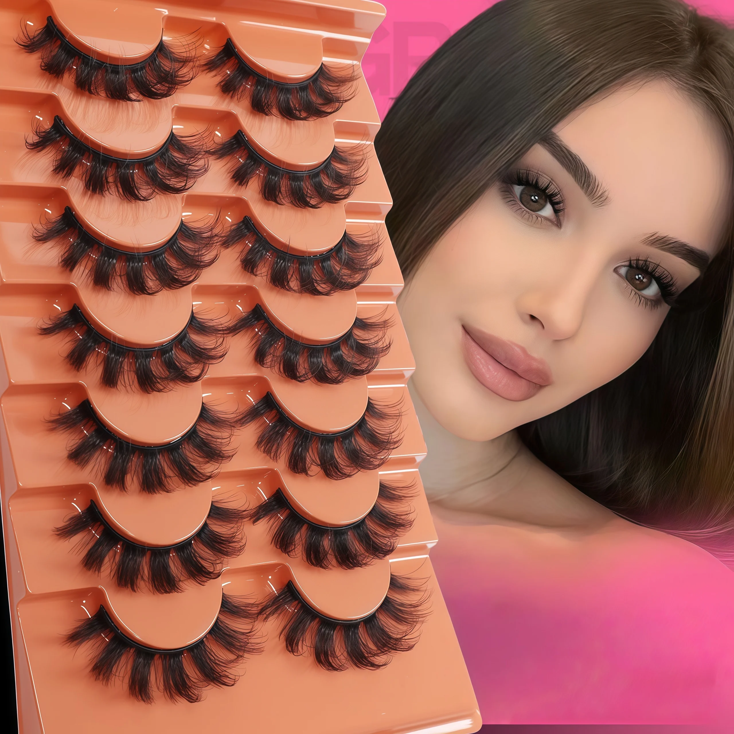 7 paia di ciglia finte cosplay manga ciglia demone europee e americane, un pezzo di dim spesso e naturale in stile americano