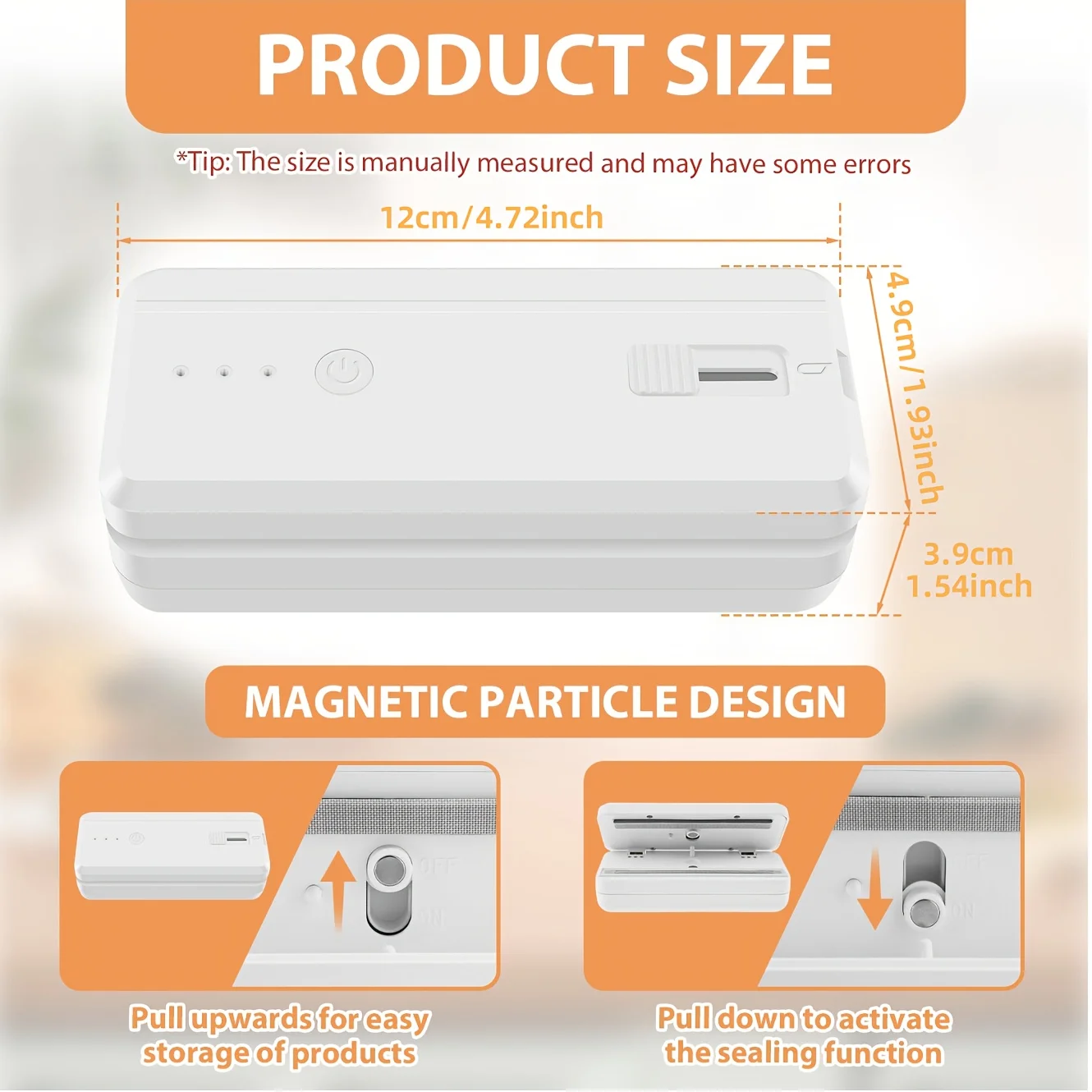 Portable Vacuum Sealer 1300mAh Battery USB Charging Fast Seal for Snacks Plastic Bags Reclose Keep Food Fresh Kitchen Use