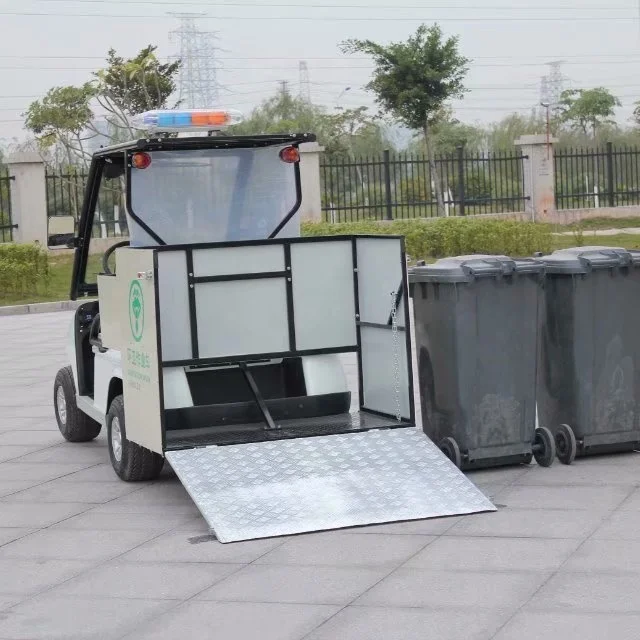 Electric 2 Seats Golf Carts For Garbage Collection Rubbish Bins Refuse Bin Can Dustbin Trash Garbage Hotel Resorts Real Estate