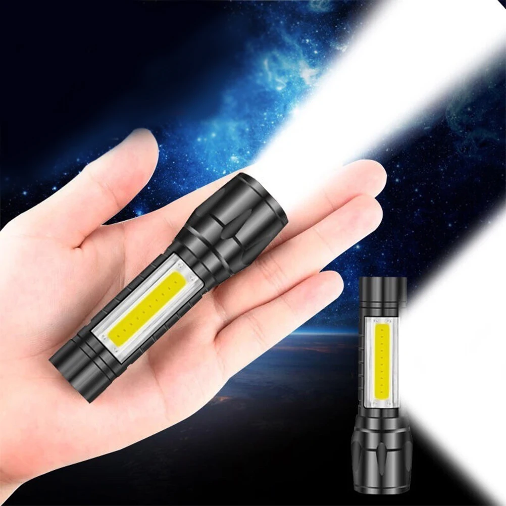 

Mini Small Flashlight Portable Strong Light Led Torch Zoom Rechargeable Usb Cob Lamp Outdoor Emergency Camping Hiking Fishing