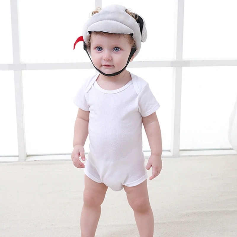 Baby Safety Helmet Newborn Soft Cotton Head Protection Hat Toddler Walk Crash Cap Infant Adjustable Protective Headgear