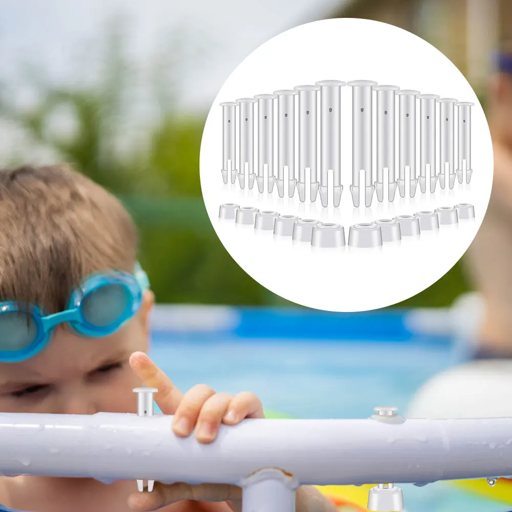 12 عبوة من دبوس المفاصل البلاستيكي مع مجموعة الأختام المطاطية، دبوس حمام السباحة الطويل، دبوس حمام السباحة لجزء استبدال حمامات السباحة #6