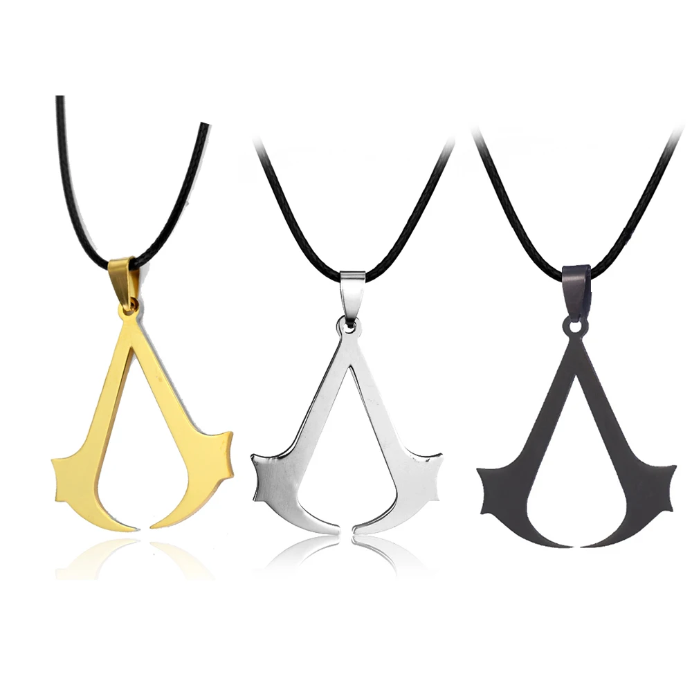قلادة قتلة الأفلام الكلاسيكية ، مثلث مقطع ، فولاذ مقاوم للصدأ ، فضي ، أسود ، قلادة ذهبية اللون ، هدايا مجوهرات المعجبين #1