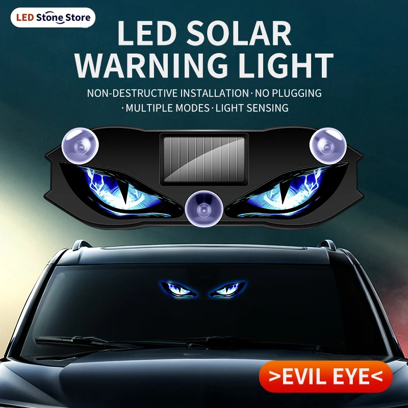 New Car Eye Dynamic Light Eagle Eye Devil Eye Atmosphere Light LED Decorative Light Solar Warning Light