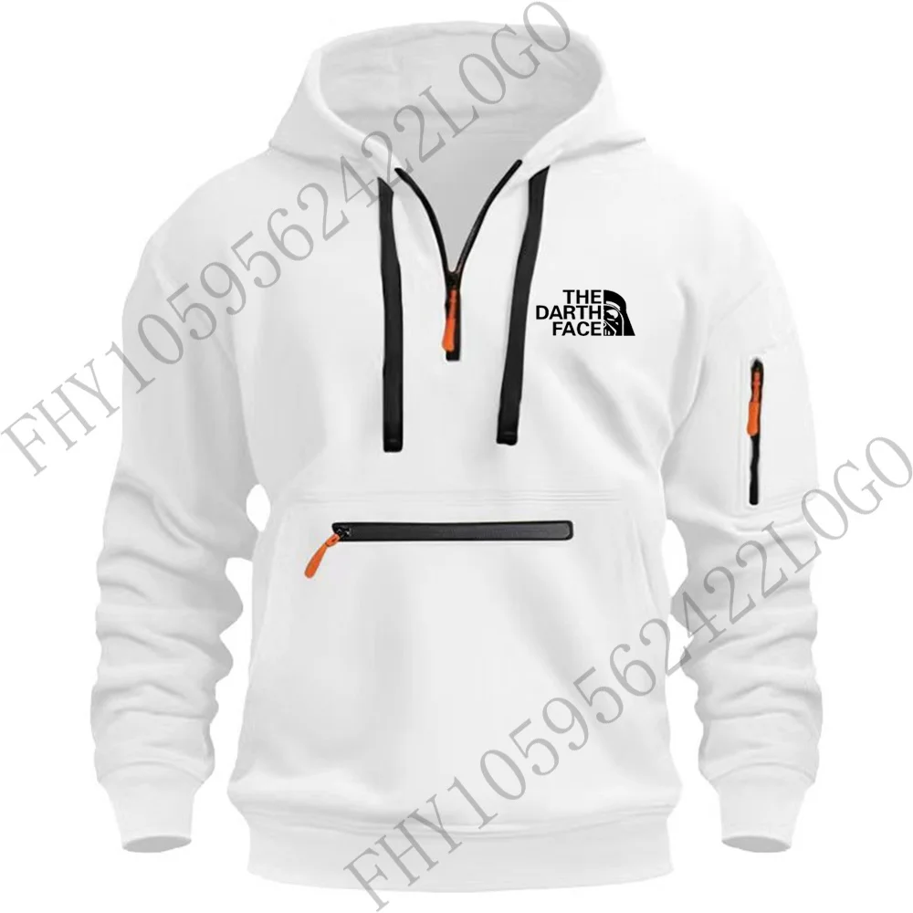 ผู้ชายฤดูใบไม้ร่วงและฤดูหนาวแฟชั่นสบายๆฟิตเนสPulloverกลางแจ้งแขนยาวHoodie Design Multi-Zipper Hoodieเสื้อกันหนาว