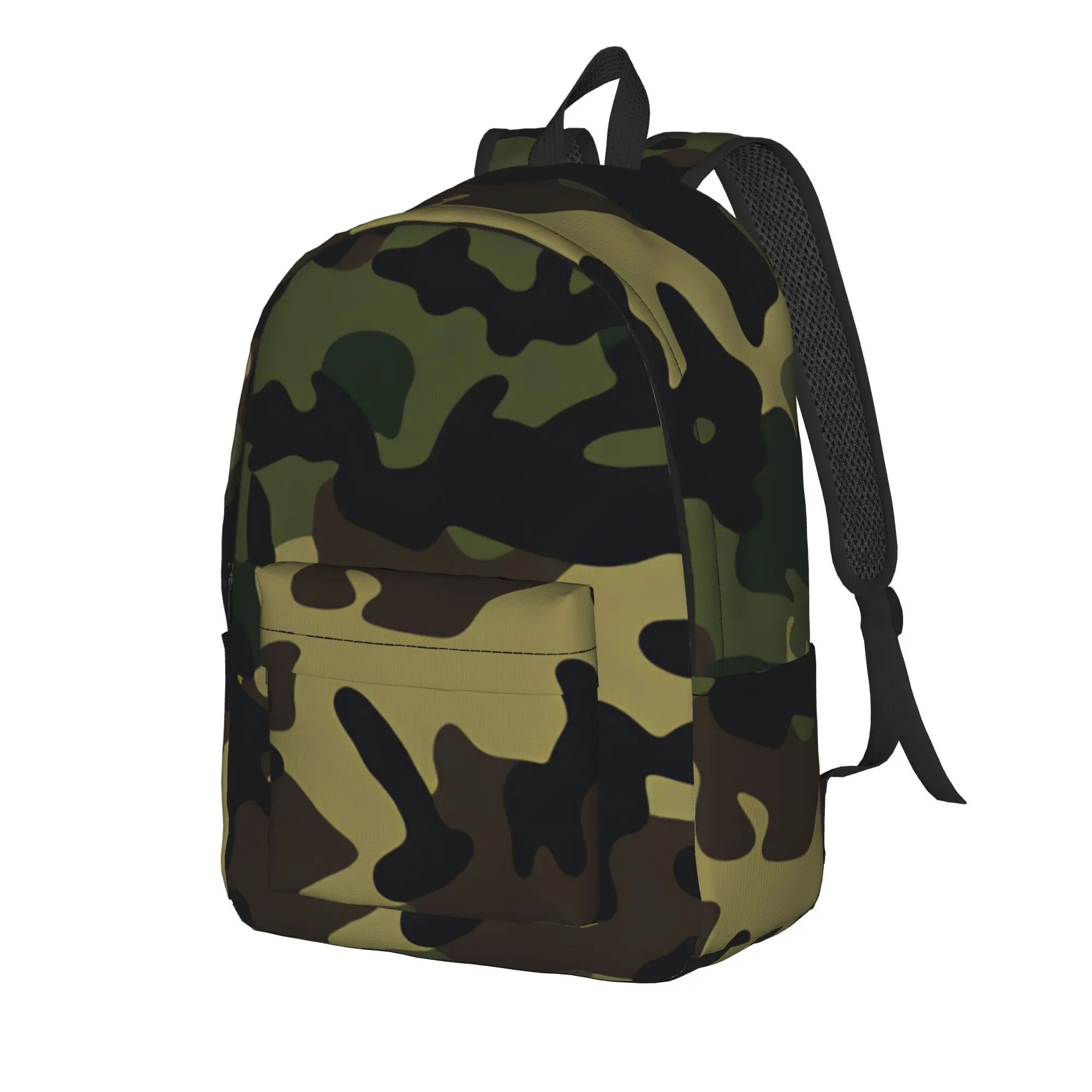 High Contrast Shadow Jungle Camo Backpack  Trekking Backpacks Women Men Custom Durable School Bags Casual Rucksack