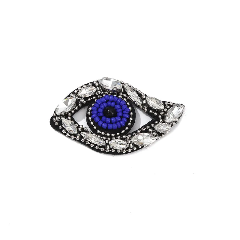 Handmade Rhinestone Nail Bead Eye Embroidery Brooch Devil's Eye Cloth Sticker Pin Fashion Gift Accessories