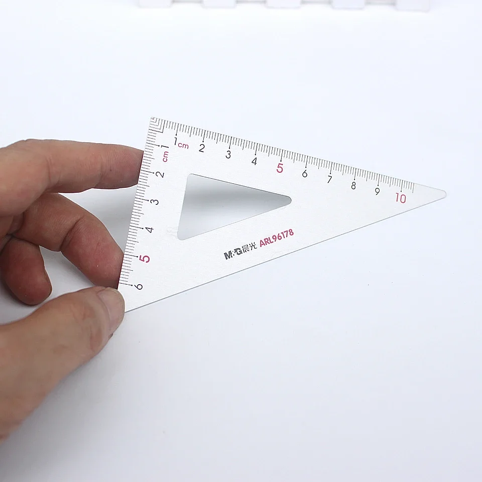 4pcs/set New Aluminum Ruler Aluminum Protractor Students Maths Geometry Metal Stationery Ruler Set Office School Supplies