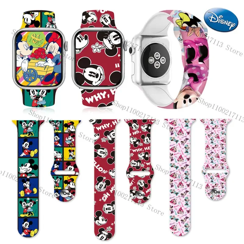 Disney Mickey Minnie series Silicone strap for Ultra S8765432SE full Replacement iwatch band 38mm 41mm44mm 45mm boys girls gifts