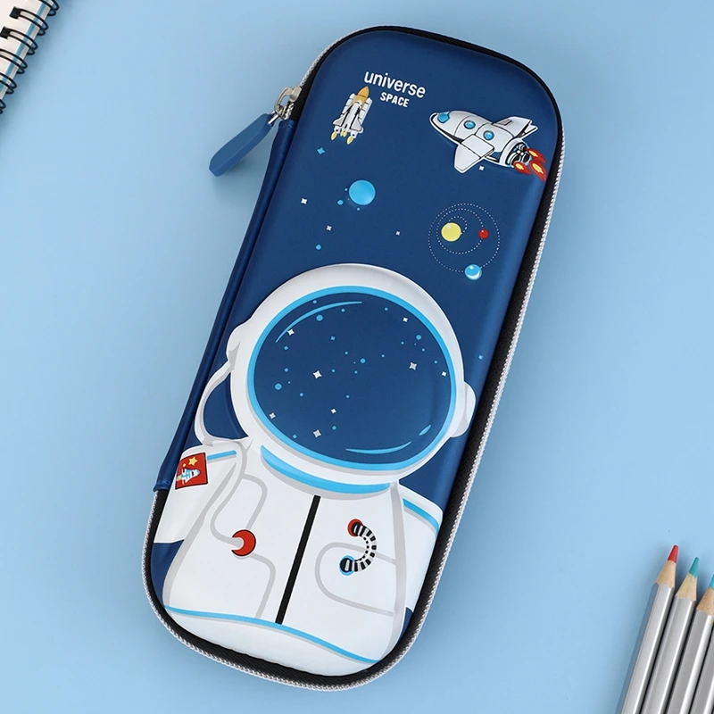 Kawaii Cartoon Astronaut Space Pencil Case 3D EVA Large Capacity Pen Box Storage Bag Stationery Offices Supplies