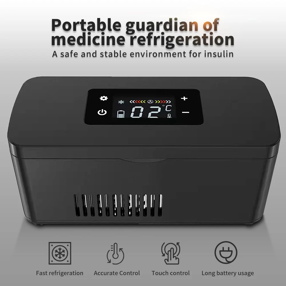 Mini refrigerator portable refrigerated box black