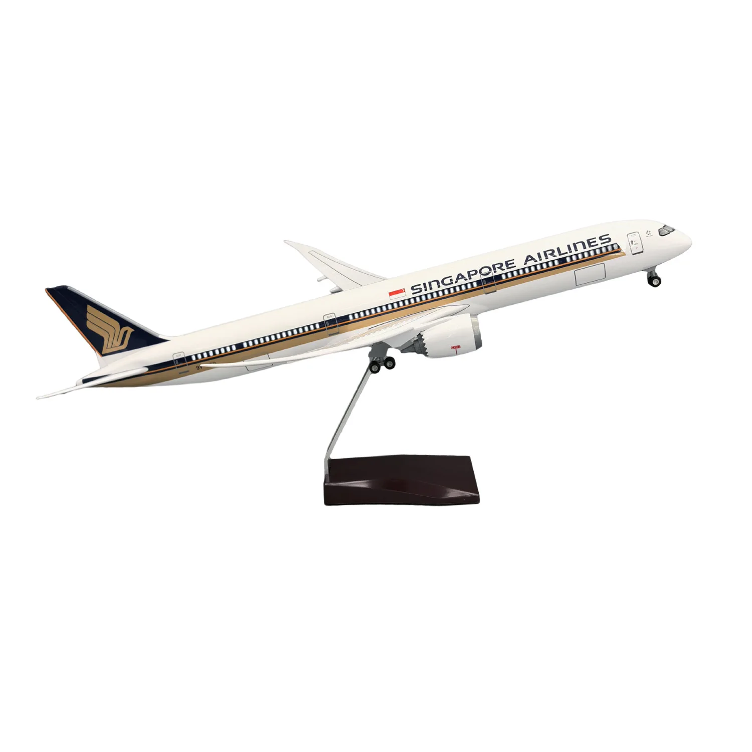 

B787-10 Singapore Airlines Airplanes Model 47CM Scale Aircraft Decoration with Wheel LED Light Die-casting Machine Collected Gif
