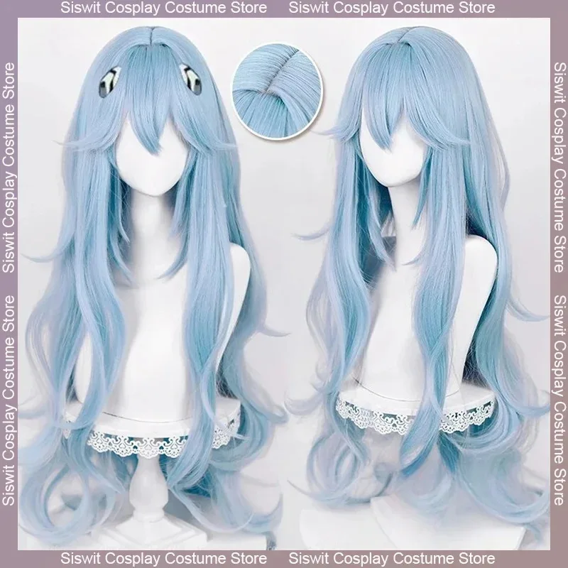 

Anime EVA 100cm Long Ayanami Rei Cosplay Wig Cyan Blue Curly Hair Heat Resistant Halloween Party Prop Accessories High Quality