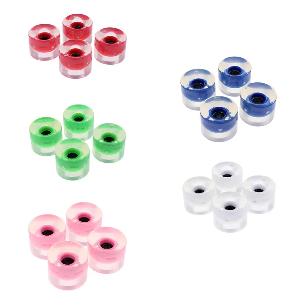 Light Up Wheels PU Longboard Replacement for Skateboard Scooter Night Glow Riding Skill Repair Pack