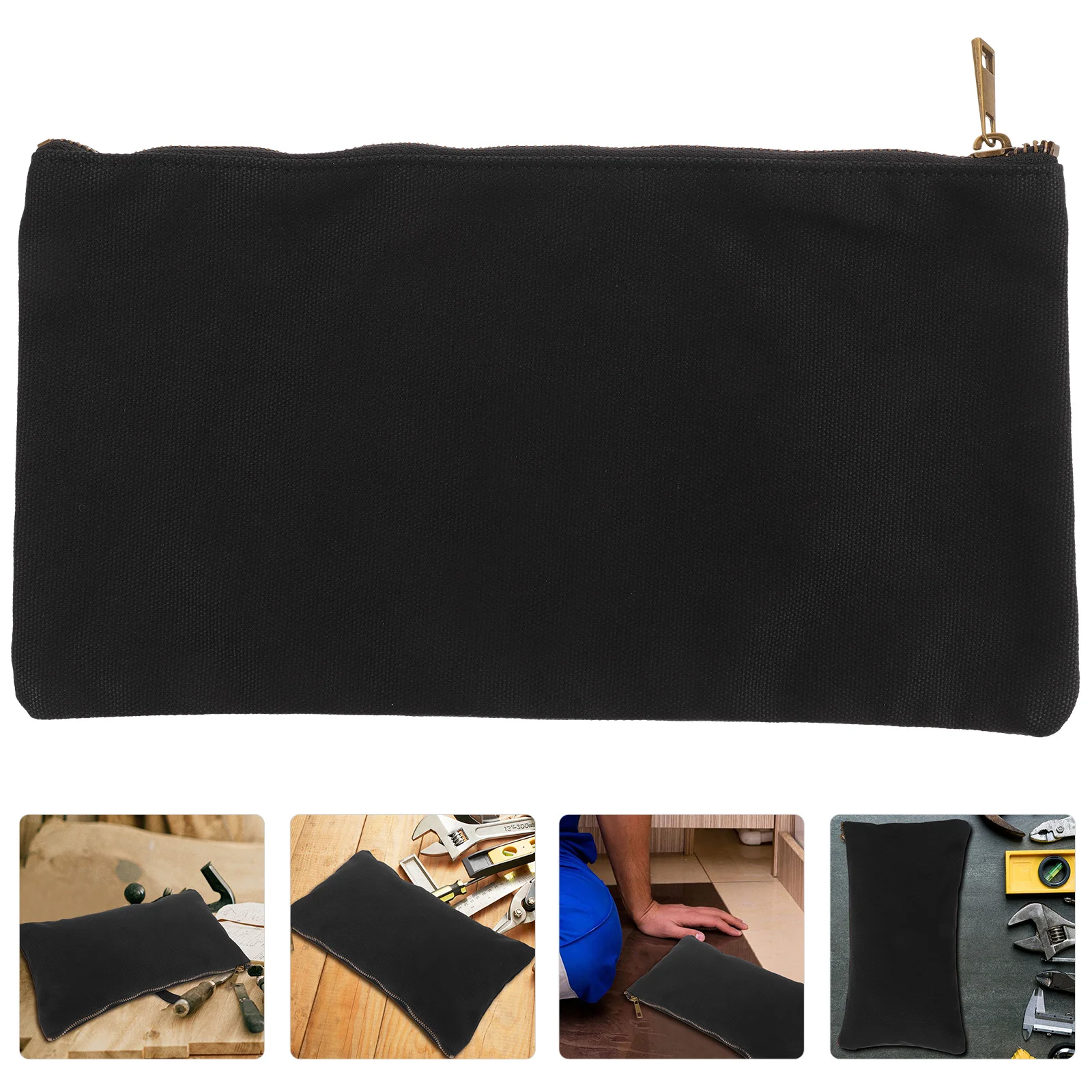 Premium Wax Canvas Tool Bag For Electricians Heavy Duty Durable Organizer Pouch With Zipper Small Portable Construction Tool