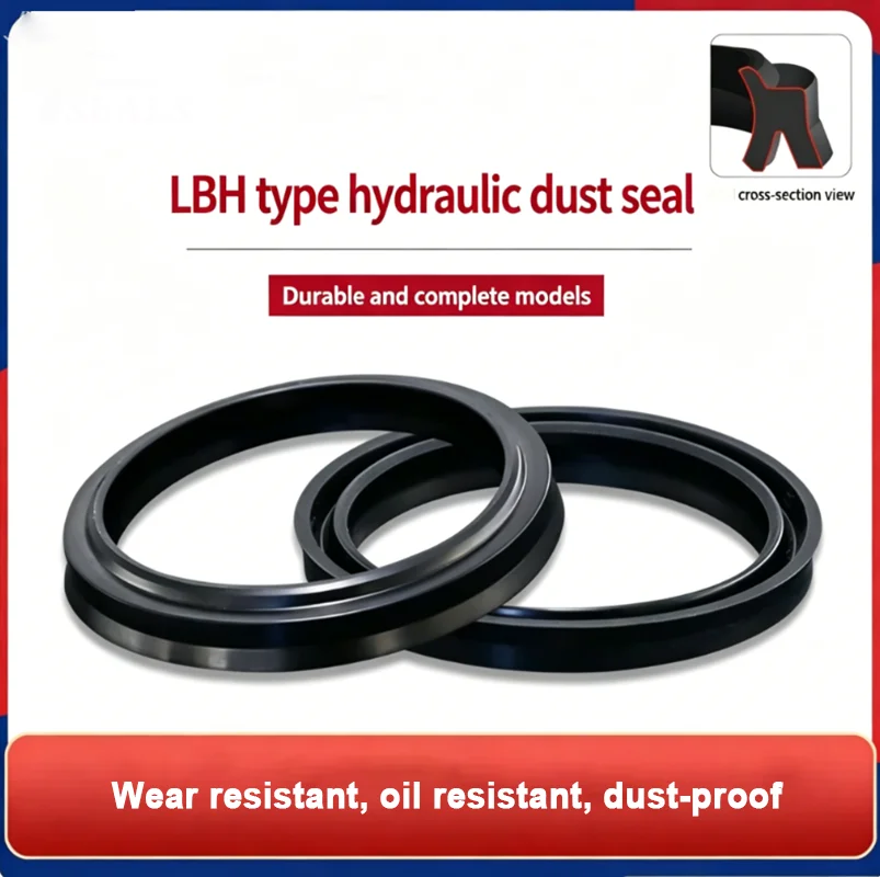 1Pcs  LBH Hydraulic Dust Seal Ring C Shaped Double Lip Rubber Oil Seal For Cylinder Mechanical Equipment Repair Accessories