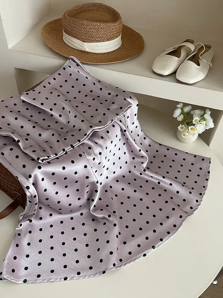 New 2026 Satin Polka Dot Fishtail Skirt 2026 Spring Summer Elegant Trend A-line Slim Bodycon Skirt