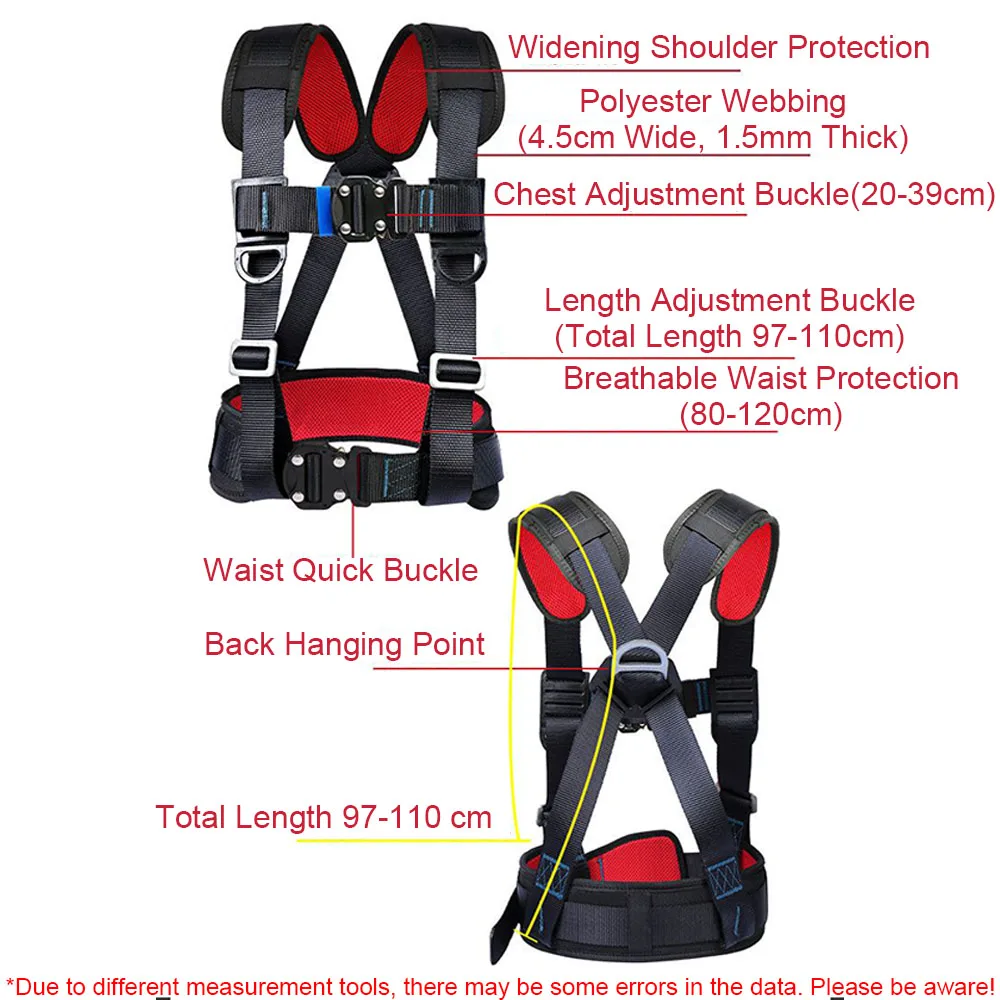 High-altitude Work Safety Belt Three Point Harness Safety Ropes Hook Outdoor Rock Climbing Electrician Construction Equipment