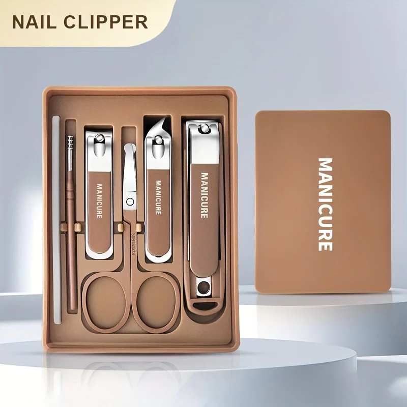 

manicure set 6Pcs Stainless steel splash proof nail clippers household nail scissors pedicure special nail clipper tool